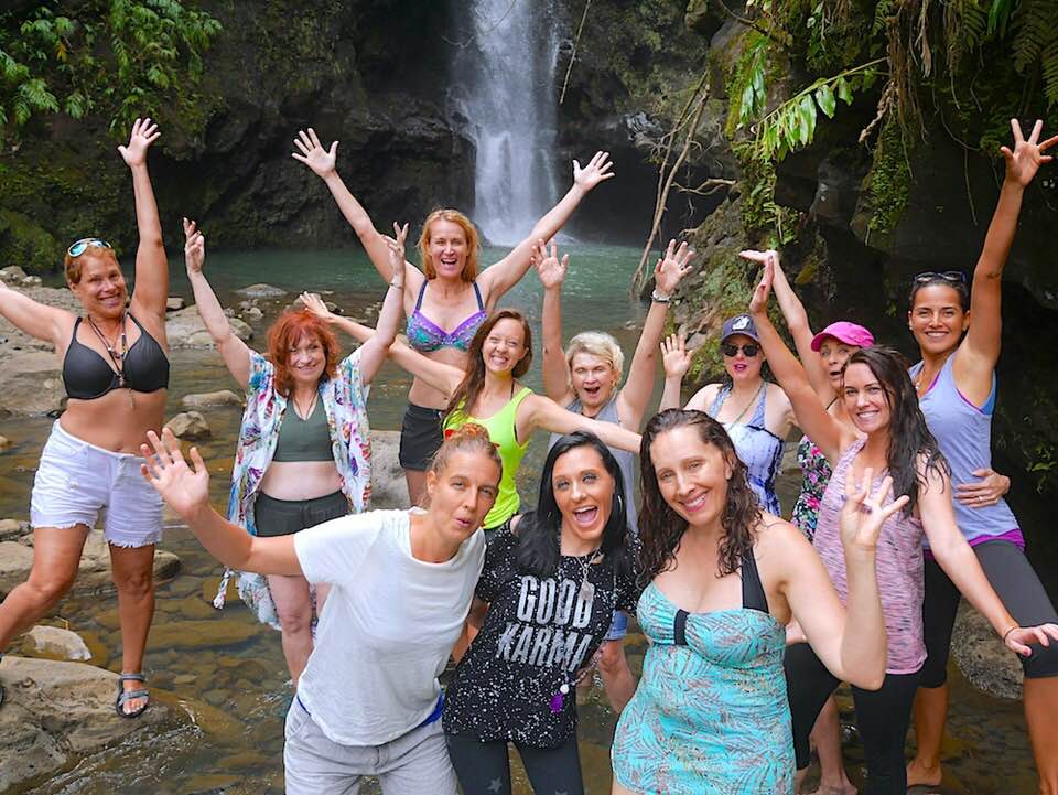 women's retreat waterfall