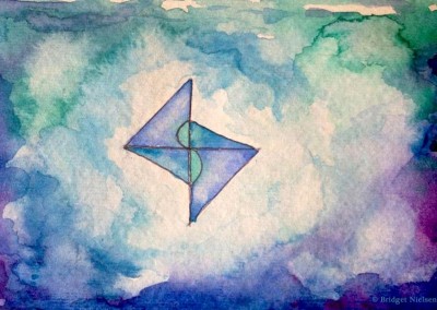 beautiful watercolor of holographic symbol