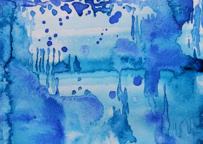 blue watercolor painting