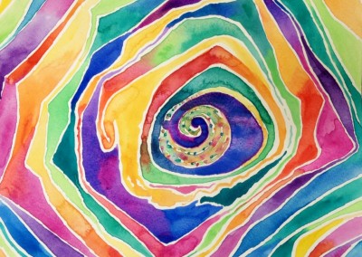 color vortex swirl watercolor