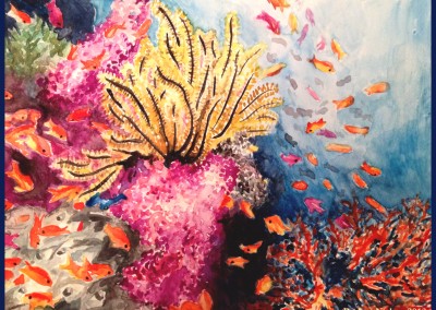 bright colored underwater ocean watercolor