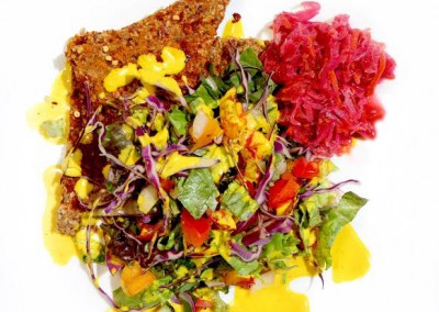 Rainbow Herb Salad with Tumeric Dressing – Healthy Meal Idea