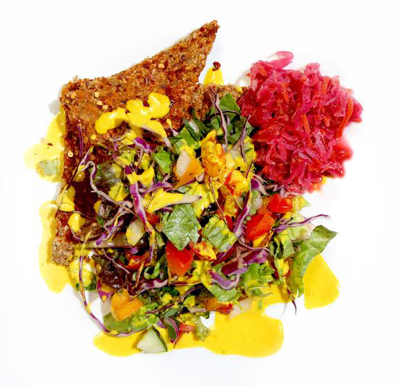 Rainbow Herb Salad with Tumeric Dressing – Healthy Meal Idea