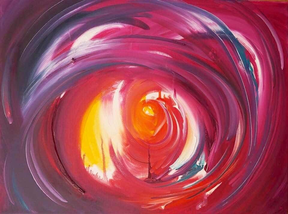 red abstract spiritual art