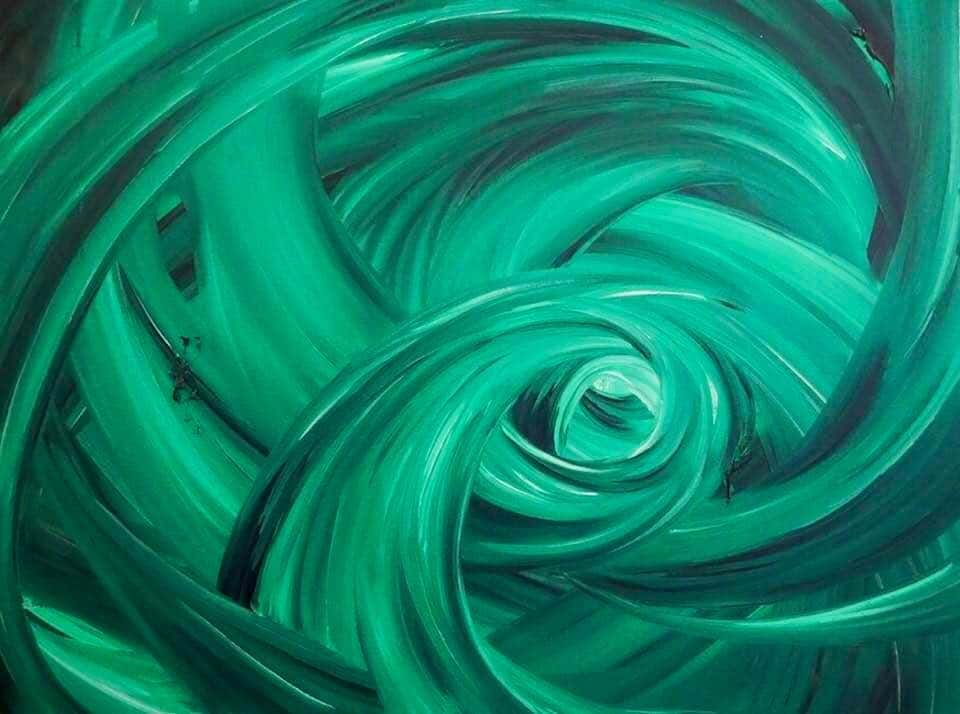 green abstract spiritual art