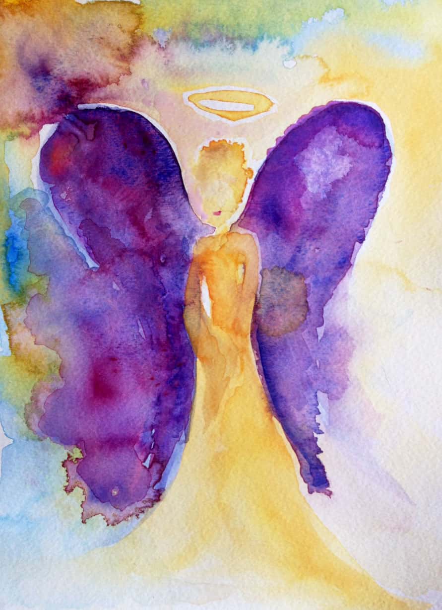 angel watercolor painting