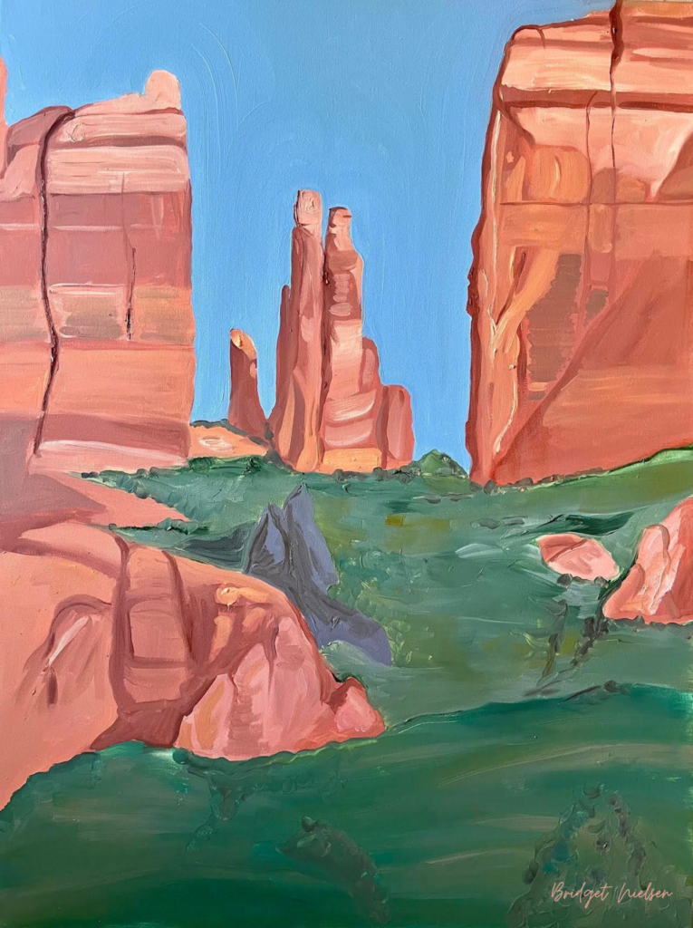 oil painting of cathedral rock in sedona